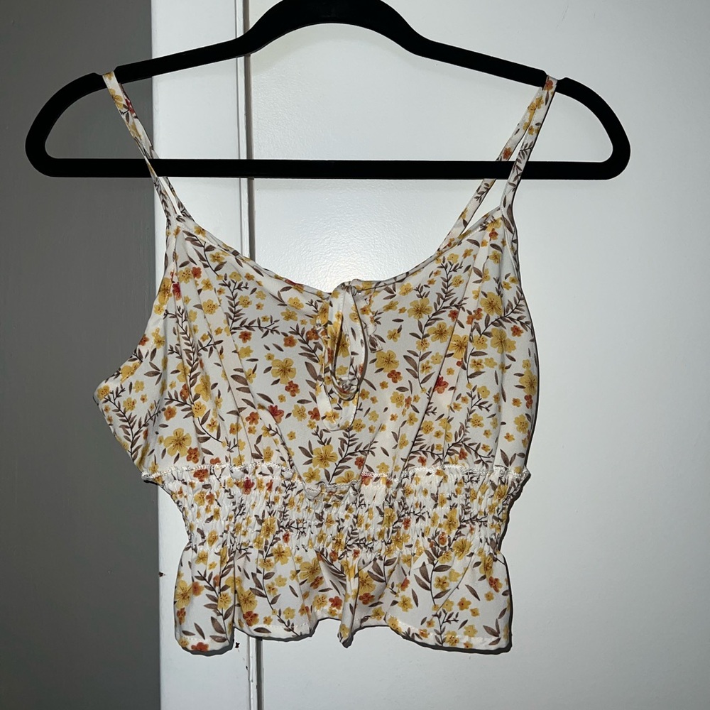 flower cropped tank top